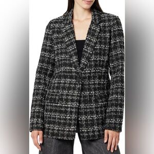 The Drop Black and White Plaid Boucle Jacket size XL